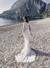 2017 Eddy K Isandra Mermaid Wedding Dresses V Neck Long Sleeve Chiffon Vintage Lace Beach Wedding Gowns Vestidos De Noiva