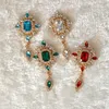 Groothandel - MZC Goedkope Groene Crystal Water Drop Broche Emerald Broach Dames Hijab Pins Goedkope Cristal Kostuum Sieraden X1631