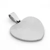 Silver Plated Stainless Steel DIY Heart Charms Pendant Blank Dog Tags Fashion Jewelry For Lover Necklaces