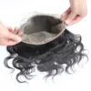 Paquetes de cabello ondulado con cuerpo brasileño virgen con cierre frontal de encaje 360 1B Tejido de cabello humano peruano Remy con pieza frontal Forawme Parte libre