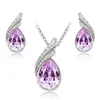 Wholesale Price 18K White Gold Plated Crystal Necklace Earrings Jewelry Set made With CZ Elements Health Wedding Jewelry for Women