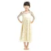 New Girls Dress Kids Mangas Longas Lace Maxi Vestido Casamento Vestido Boutique Girl Roupas Meninas Roupas