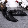 Zapatos Hombre Модные мужские туфли Модные индивидуальные деловые костюмы кожаные туфли с заостренными плоскими ногами и низкими туфлями Мужская EU38-46