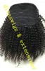 Kinki Curly clip de queue de cheval de cheveux humains avec cordon de serrage en queue de cheval de cheveux noirs humains 100% extension de queue de cheval avec cordon de serrage de cheveux humains malaisiens
