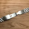 Jawoder Watch Band 16 18 20 22 24mm Silver Ren Solid Rostfritt Stål Polering + Borstat Watch Band Strip Deployment Spänne Armband