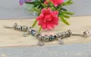 Lampwork Beaded Bracelet Fashion European Vintage DIY Coloured Glaze Heart Shaped Link Chain Charm Bracelets 17-21cm