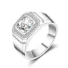 YHAMNI Moda 925 Anel de Prata Esterlina 1 Quilate 6mm CZ Diamante Para Homens Festa de Casamento Presente Fine Jewelry MJZ034