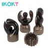 IKOKY 4 PCS / lot Vibrator Head Caps AV Rod Sleeve Masseur Couverture Clitoris Stimulateur Sex Toys pour Femme Femme Baguette Magique q170718