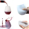 New Design Fashion Unbreakable clear Rubber Wine Glass silicone wine glass siliconeVogue Silicone Beer CupsGlass Drinkware for Camping