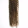 # 8 Light Brown non transformés vierge brésilienne vierge bouclée armure de cheveux humains 100g tissage crépus bouclés extensions de cheveux humains bundles 1 PCS