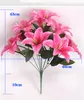 43cm Perfume Lily 10 heads Raw Silk Flower & Plastic cement Leaves Artificial Flowers For Wedding,Home,Party,Gift