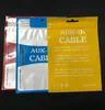 Hot 10cm * 15cm bleu rouge sacs de ligne AUX-in avec Hang Hole Zipper Plastic Retail Packaging Poly Bag pour câble audio AUX 1M 1.5M