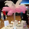 20~25cm White Ostrich Feather Plume Craft Supplies Wedding Party Table Centerpieces Decoration