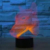 USB Powered 7 Renk İnanılmaz Köpek Kafası Modelleri Optik İllüzyon 3D Glow LED LAMP ART Heykel Eşsiz Aydınlatma Etkileri Üretiyor