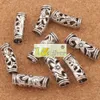 Alloy Hollow Lily Flower Tube Spacer Big Hole Loose Pärlor 120pcs / Lot Tibetansk Silver Fit European Armband 22x7mm L1407