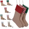 12 * 18INCH NYHET HÖG KVALITET CANVAS JULE STOCKING Presentkassar Xmas Strumpor Jul Dekorativa Socks Väskor 4543