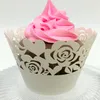 wedding favors rose Laser cut Lace Cup Cake Wrapper Cupcake Wrappers For Wedding Birthday Party Decoration 12pc per lot