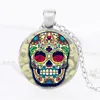 Charms Glass Dome Skull Statement Necklace Jewelry Sugar Skull Chain Choker WomenMen Handmade Necklaces Pendants Christmas Gift9389078