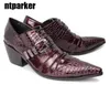 NTParker 2017 Gothic Rock Man's Leather Buty Business Causal Shoes High-rosnące buty ślubne dla człowieka, duże rozmiary UE38-45