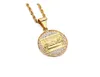 Vrouwen Rvs heren Jezus Het Laatste Avondmaal Hanger Ketting Strass Hip Hop Mode Ronde Bling Vintage Sieraden