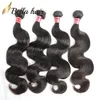 5 pçs / lote feixes brasileiros de cabelo virgem com fechamento cabeça completa 4 trama + 1 pc top lace fechamento (4 * 4) onda corporal de cor natural