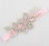 Soft and Stretchy Elastic Flower Girl Head Pieces with Crystals Rhinestones Jewelry Infant Toddler Little Girl Baby Headbands 12 Colors