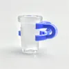 Adaptador de vidro de 10mm 14mm 18mm com clipe de keck de plástico azul branco mini cachimbos de água de vidro curto grosso para fumar