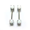 Fashion Natural Opals Barbells Women Body Jewelry Piercing Nipple Rings Medical Stainless Steel for Sale free shipping