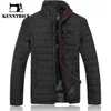 Atacado- Kenntrice Brand New Black Jackets Homens Casacos Slim Algodão-acolchoado Parques Sportswear Outerwear Espesso Quente Quente Chaqueta Hombre