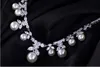 Brand New 2019 High Quality Exquisite Pearls Rhinestone Platinum Jewelry Necklace Earring Set For Wedding Bridal Prom Evening7448286