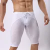 Großhandel - B2240 Herrenmode Sexy Transparente Shorts Atmungsaktive Bodybuilding Feste Strumpfhosen Mesh Shorts Brave Person