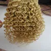 Loira cabelo brasileiro Kinky Curly Human Human Bundles 100G 1 Pcs Loira Cabelo Weave Não-Remy Tecelagem