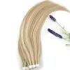 Elibess-Double Dracked Tape In Hair Extensions # 18/613 Caramel Blonde Blandat blekmedel Blond 2,5g 40Pcshighlight Mänskliga hårförlängningar