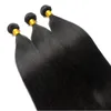 10bundles / серия Фабрика Оптовая мягкие бразильские прямые волосы плетет 100 человека Реми наращивание волос 1b натуральный черный полный перуанский девственные волосы