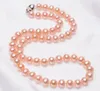 18 인치 8-9MM NATUREAL PINK PEARL NECKLACE 925 SILVER CLASP