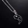 남자 커플 목걸이 펜던트 화이트 블랙 스테인리스 목걸이 롱 체인 YIN YANG charms neckalce 도매 무료 배송