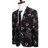 Vente en gros- (Vestes + Pantalons) Hommes Floral Costume De Mode Ensembles Slim Fit Tuxedo Robe De Soirée Costumes Marque Coton Plus La Taille M-5XL Costumes De Mariage F2108