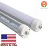 Stock In US + 8ft fa8 led tube Single Pin 8 FT T8 Led Light Tubes 192LEDs SMD2835 Led Fluoreszierendes Licht 48W 4800LM AC85-277V