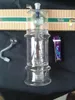 A-016 Height Bongglass Klein Recycler Oil Rigs Water Pipe Shower Head Perc Bong Glass Pipes Hookahs--pumpkin