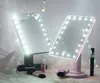 360 graden rotatie make-up spiegel verstelbare 16/22 LED's verlichte led touchscreen draagbare lichtgevende cosmetische spiegels zwart / wit / roze