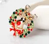 Broche de natal Pinos Multicolor Rhinestone Esmalte Bowknot Broches de Rena Para As Mulheres Do Partido Presente de Natal de Jóias de Ouro Banhado