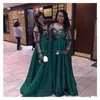 Nigeria Vestidos de dama de honor de color verde oscuro para la boda 2017 Tallas grandes Mangas largas Vestidos de dama de honor Mujeres Vestidos de fiesta formales por encargo