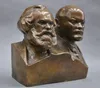 Grand Communiste Marx et Lénine Buste Bronze staty