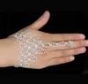 Bruiloft sieraden rhinestone vinger ring hand harnas hand harnas bangle bruids vinger ring hand armbanden