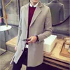 새로운 트렌치 남성 패션 코트 턴 다운 칼라 긴 Outwear Overcoat Manteau Homme Woolen Overcoat