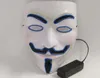 El Wire Led Mask Vendetta Party Fashion V Cosplay Kostym Guy Fawkes Anonym Mask för Party Halloween Scary Decoration ZA3639