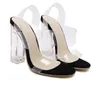 Sevimli şeffaf PVC kalın yüksek topuk kristal ayakkabı sandalet kadın yaz ayakkabı parti balo boyutu 35 ila 40