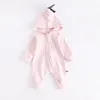 Herfst Zuigeling Baby Cartoon Dinosaurus Rompertjes Lange Mouwen Hooded Katoen Klim Kleding Jongens Meisjes Kinderen Overalls Rompertjes 13349