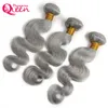 Vague de corps de couleur grise ombre ombre brésilienne vierge à cheveux humains paquets tisser 3 pcs avec fermeture en dentelle 4x4 rêveur queen hair3033296