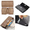 Hip Horizontal Holster Universal Ledertaschen für iPhone 15 14 13 12 11 XR XS MAX X 8 7 6 5 für Galaxy Note 10 S22 S21 S23 A04E A54 A34 Stone Grain Black Flip Clip Gürteltasche